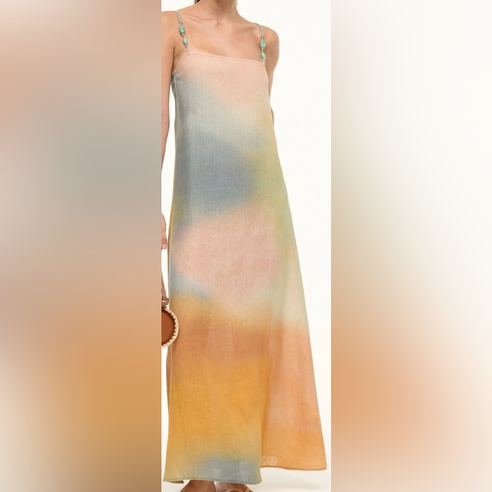 STAUD Pastel Linen Dress